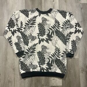 Vintage 80s‎ Zebra AOP Animal Nature African Size Medium Crewneck Sweatshirt